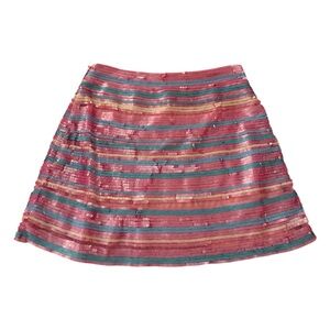 LoveShackFancy Multicolor Sequin A-Line Skirt